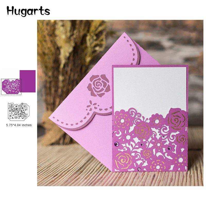  Big Size Rose Wedding Invitation Envelope Metal Cutting Die New 2019 for Scrapbooking Craft Die Cut - 33051010146