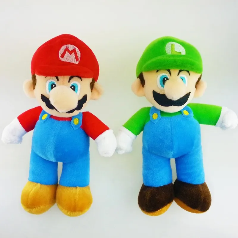 2pcslot 10'' Super Mario Bros Stand Mario & Luigi Plush Doll Soft Plush Stuffed Toy peluches mario bros Dolls Retail Baby Gift