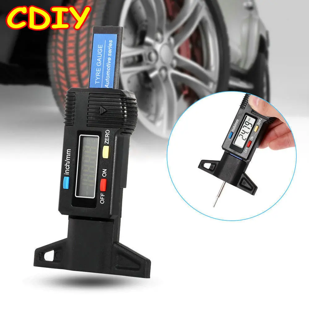 

CDIY 0-25.4mm Car Caliper LCD Display Tpms Tire Monitoring System Digital Tyre Tread Depth Tester Gauge Meter Measurer Tool