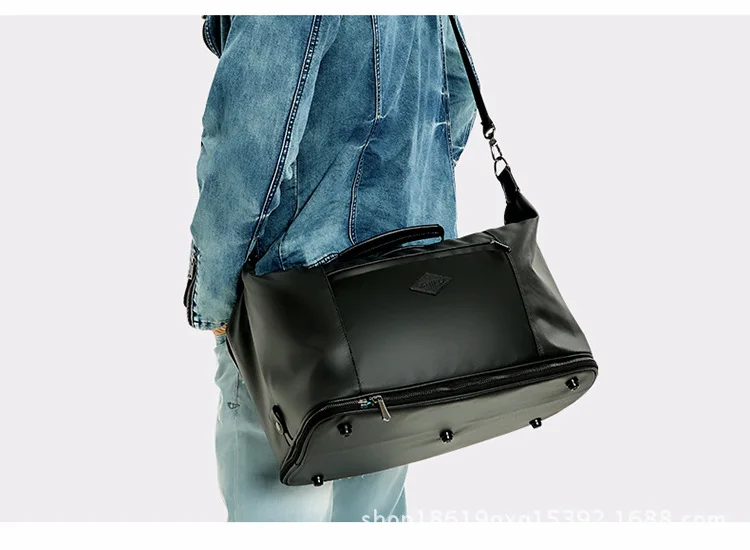 Роскошная брендовая большая сумка для путешествий, мужская деловая спортивная сумка, сумка на плечо с кубиками, сумка для путешествий, сумка для ноутбука - Цвет: Black
