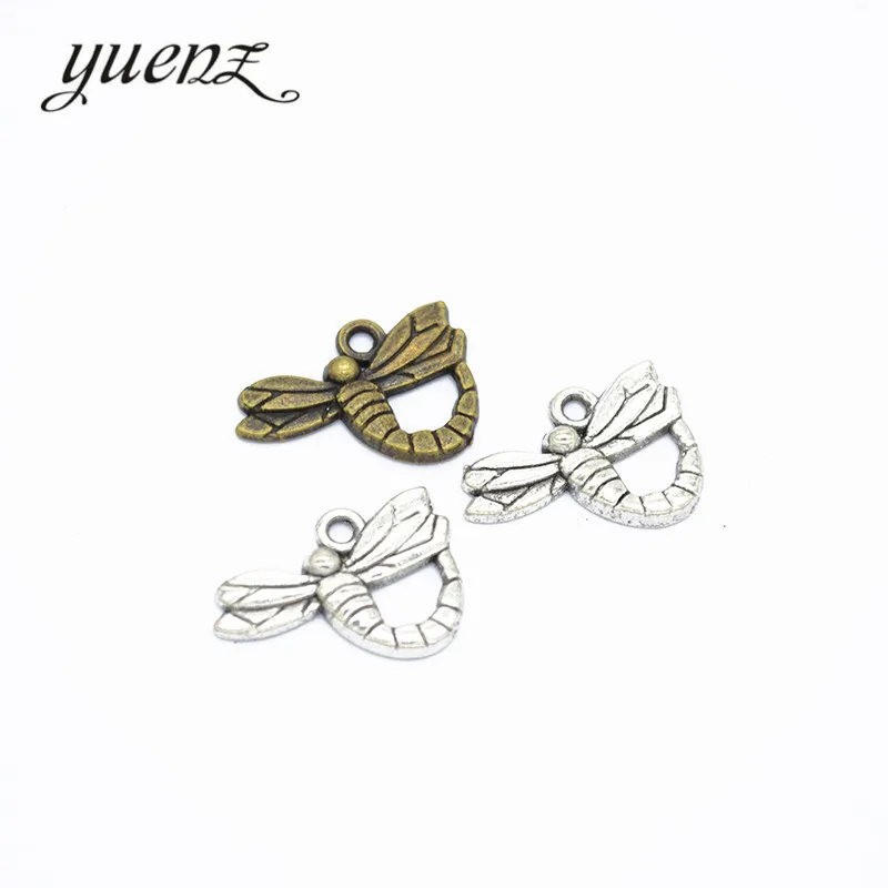 

YuenZ Antique dragonfly charms metal pendants for jewelry making bracelet necklace 20*14mm D278