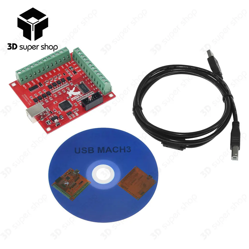 

CNC USB MACH3 100Khz Breakout Board 4 Axis Interface Driver Motion Controller R08 3d printer board