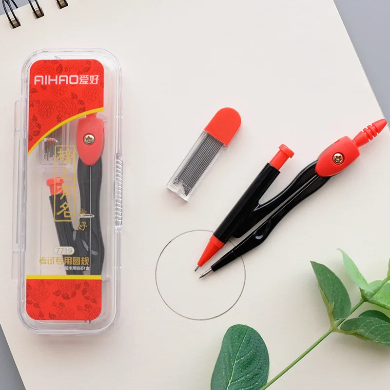 

1Pcs Small Fresh Candy Color Compass Students Professional Drawing High-end Red Black Compass School Office Stationery