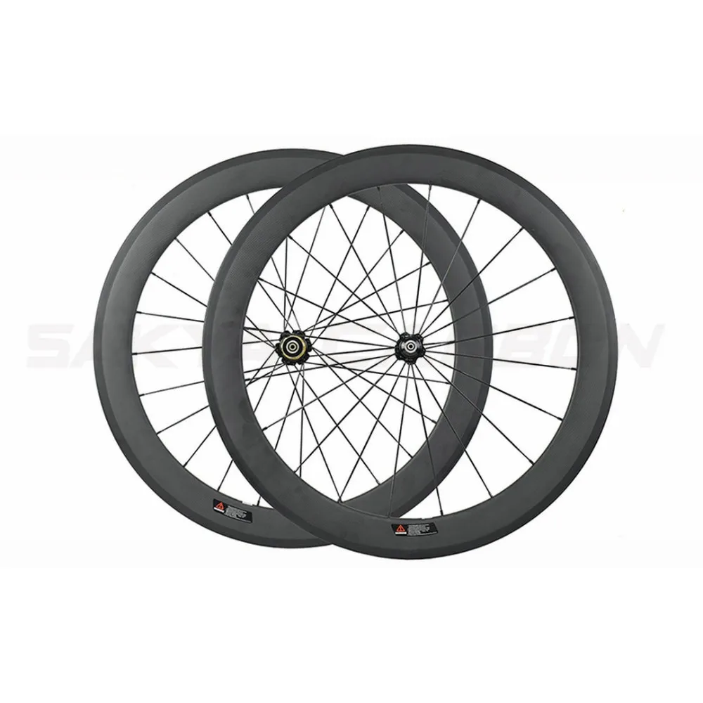 Sale Ultra light 700C bicycle carbon wheels 24/30/35/38/45/50/55/60/75/88mm deep clincher tubular carbon wheels road bike wheels 6