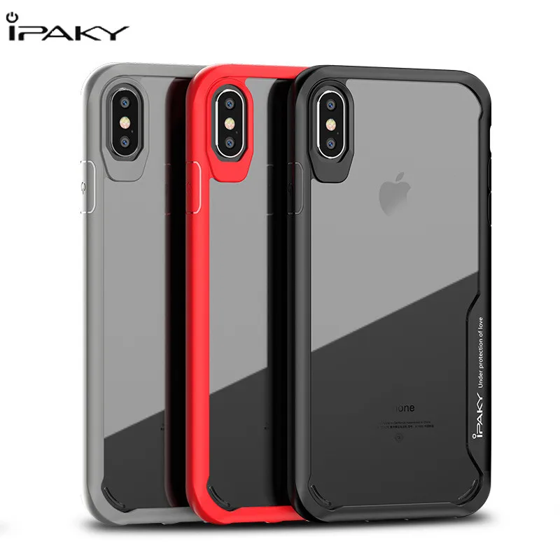 Чехол для iphone xs max IPAKY противоударный чехол x xr 10 прозрачный силиконовый из ТПУ и