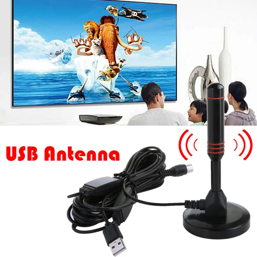 High Gain 22dB TV Antenna for DVB-T Television /USB TV Tuner Portable Indoor/Outdoor/Car HD Digital TV Antennas Hot Sale 1pcs