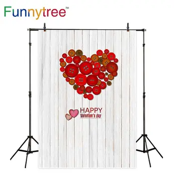 

Funnytree photography backdrop Valentine's Day heart button love wood photocall photobooth photophone background photo prop