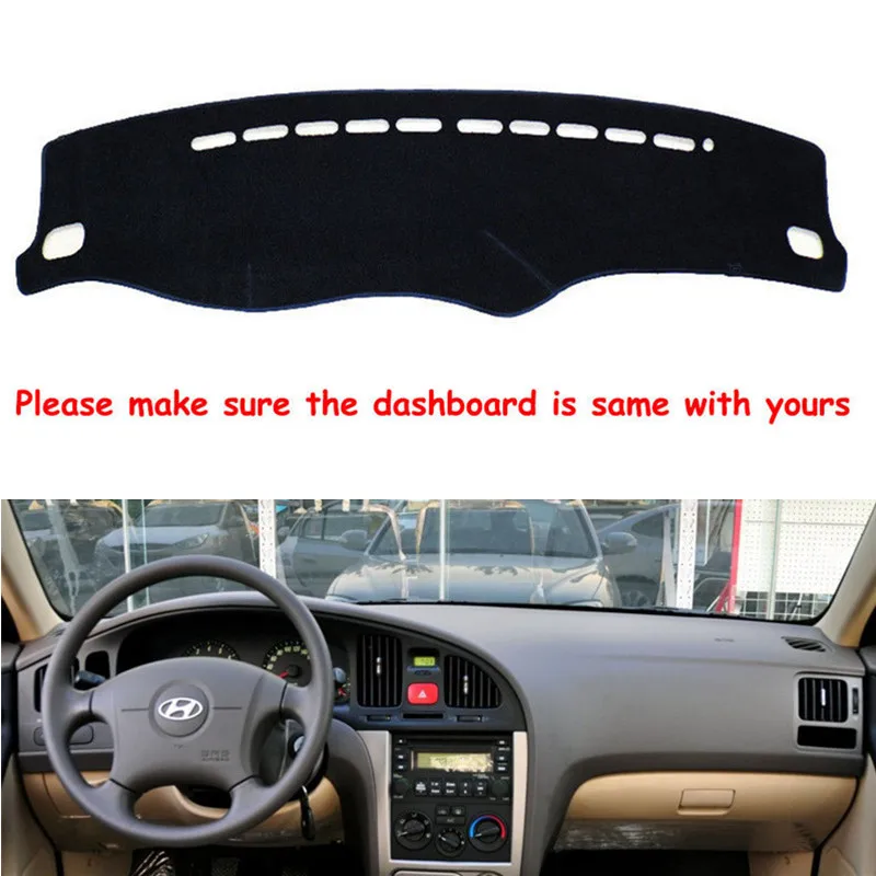 Skup Deska rozdzielcza anty uv mata na deskę rozdzielczą DashMat parasol przeciwsłoneczny Instrument chroń dywan dla Hyundai Elantra 2000 2006 akcesoria samochodowe do stylizacji