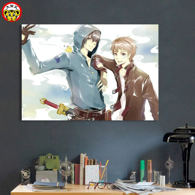 Dahuawang Diy デジタル油絵アニメキャラクターすぐに見てコミック唖然江 Jiangfu ディ Qier 装飾画 Paint By Number Aliexpress