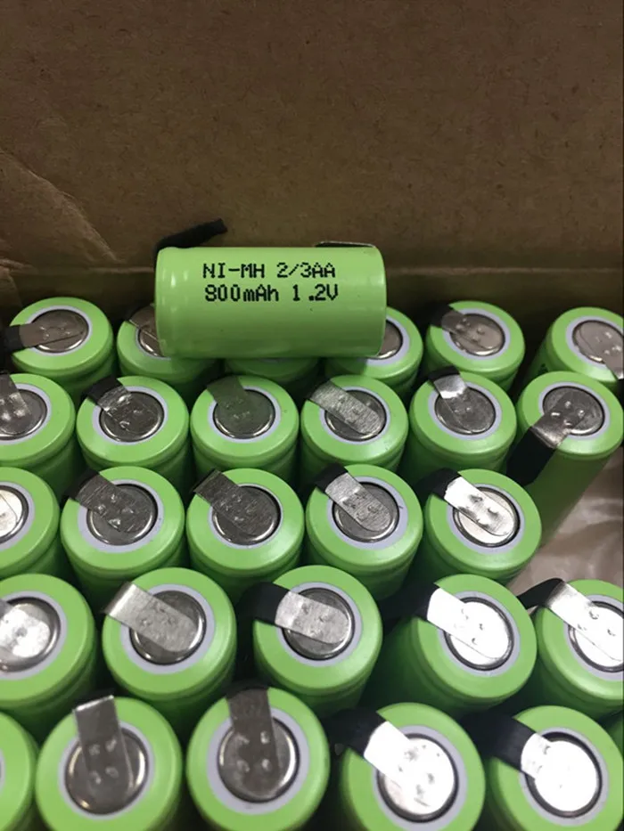 Saleaman 6PCS/lot New Original 1.2V 2/3AA 800mAh Ni-Mh 2/3 AA Rechargeable Battery With Pins fast shipping For RC Parts | Игрушки и