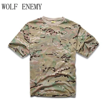 

Summer Outdoors Hunting Camouflage T-shirt Men Breathable Army Tactical Combat T Shirt Military Dry Sport Camo Outdoor Camp Tee
