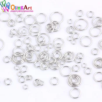 

OlingArt Rhodium plating Jump Ring 3mm/4mm/5mm/6mm/7mm/8mm link loop Mixed size DIY Jewelry making Connector Wire diameter 0.7MM
