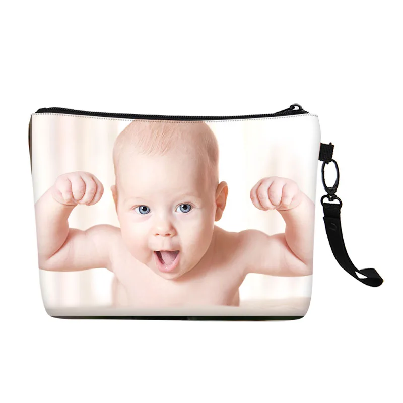 

Customized Your Image Name Logo Cosmetic Bag Women Fashion Canvas Toiletry Bag 3D Printing Make Up Case Travel Necessaries