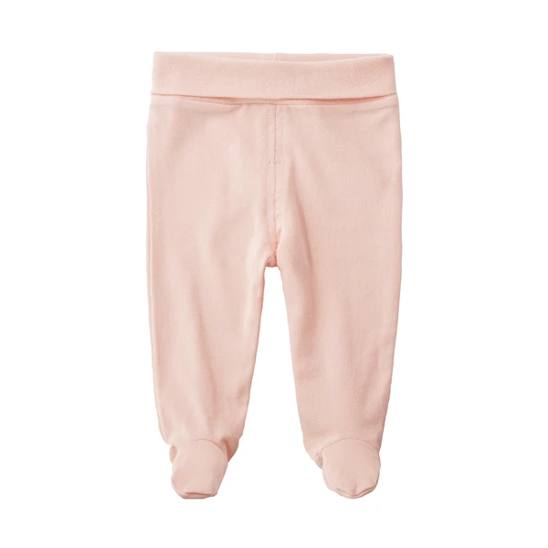 Мягкие хлопковые штаны для малышей на весну-осень однотонные леггинсы в полоску для детей 0-24 месяцев - Цвет: Розовый