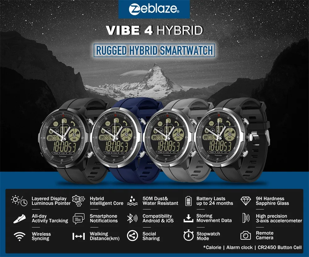 Zeblaze VIBE 4 HYBRID Smart Watch Phone Sports Men Smartwatch iOS/ Android Q5Y8 wearable devices relogio inteligente