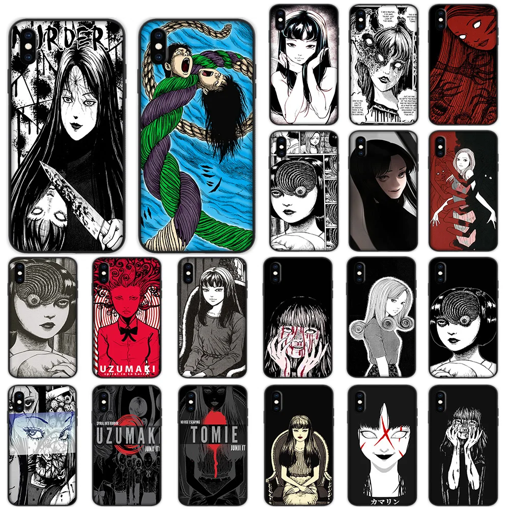 

Junji Ito Uzumaki Tomie Soft Case for iPhone XS 11 Pro Max XR X 7 8 6 6S Plus Cover