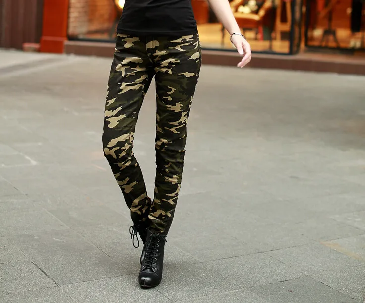 2018 летние модные женские брюки женские повседневные военные джинсовые брюки плотные эластичные камуфляжные брюки