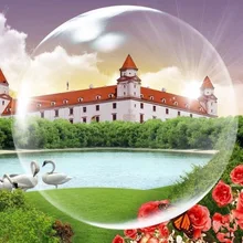 Братиславский замок цветы diy картина из бисера, пейзаж на заказ полный квадратный/круглый олень Алмазная вышивка пейзаж Парусник поезд