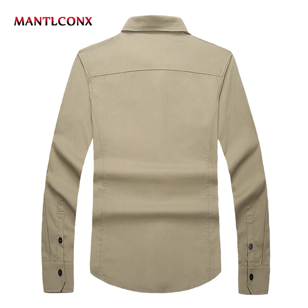 MANTLCONX, Новинка осени, мужская повседневная рубашка, хлопок, Повседневная рубашка, мужская, с длинным рукавом, большой размер, дышащая, офисная одежда, рубашки для мужчин, хлопок