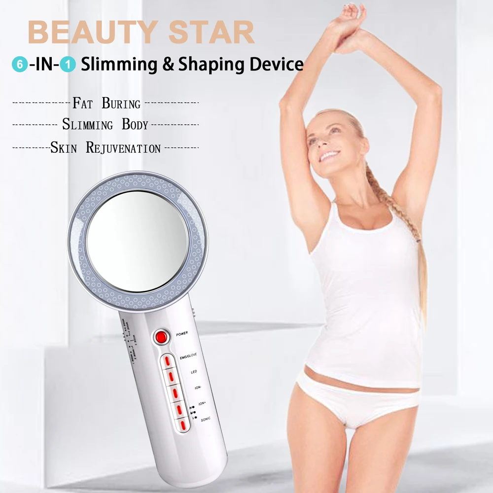 Cavitação Ultra-sonografia Anti Celulite Slimming Body Massager Led Galvânica Ion Terapia Ultra-sônica Máquina 6in1 Ems 1 6in1 Cavitação Ultra-sonografia EMS Anti Celulite Slimming