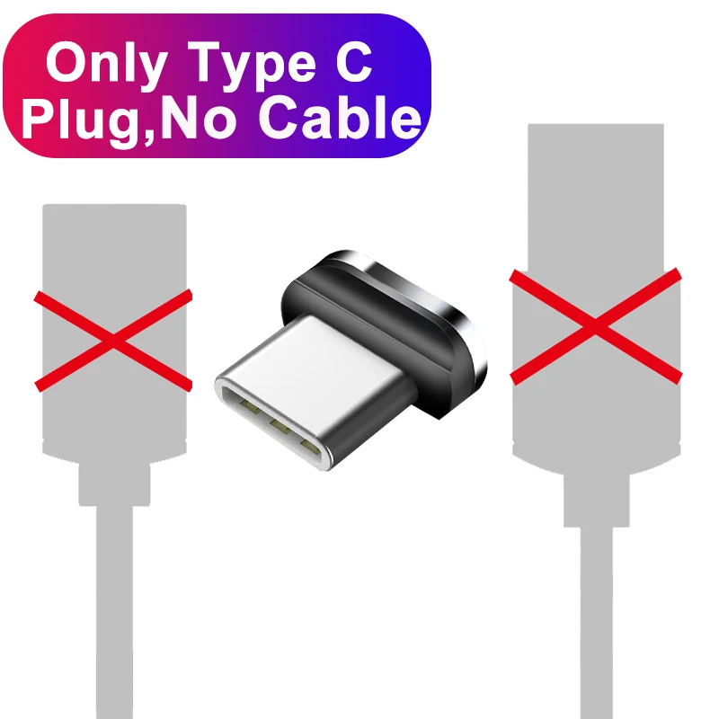Essager Магнитный 3 м USB кабель для iPhone Быстрая зарядка данных Кабель зарядного устройства микро-usb type-C кабель для samsung кабели для мобильных телефонов - Цвет: Type C Plug No Cable