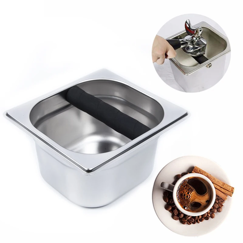 

Stainless Steel Coffee Knock Box Container Tray Bin for Coffee Kitchen Tool tray kitchen tool portable trash can coffee box