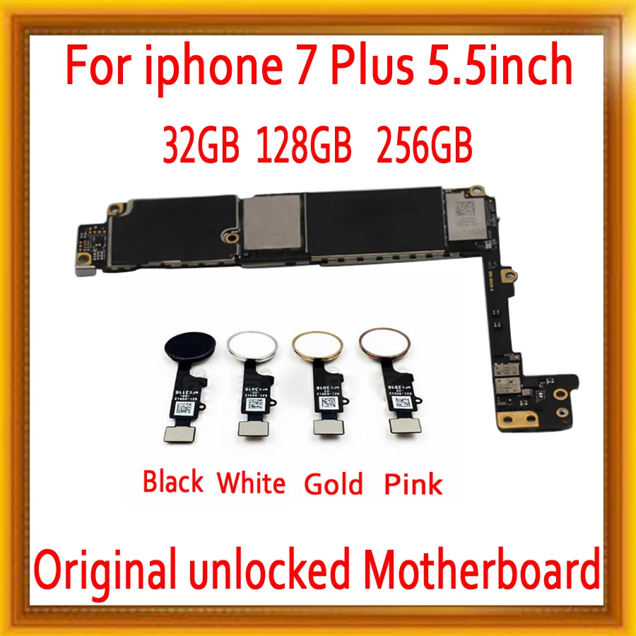 32 Гб 128 ГБ 256 ГБ для iphone 7 Plus материнская плата разблокирована, оригинальная материнская плата для iphone 7 Plus с сенсорным ID/без Touch ID