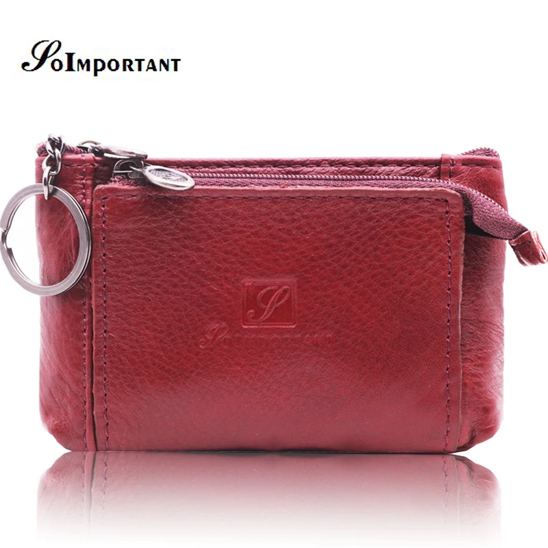 

100%Genuine Leather Mini Women Wallets Female Zipper Coin Purse Card Holder Portomonee Small Walet Magic Lady Money Bag Key Ring