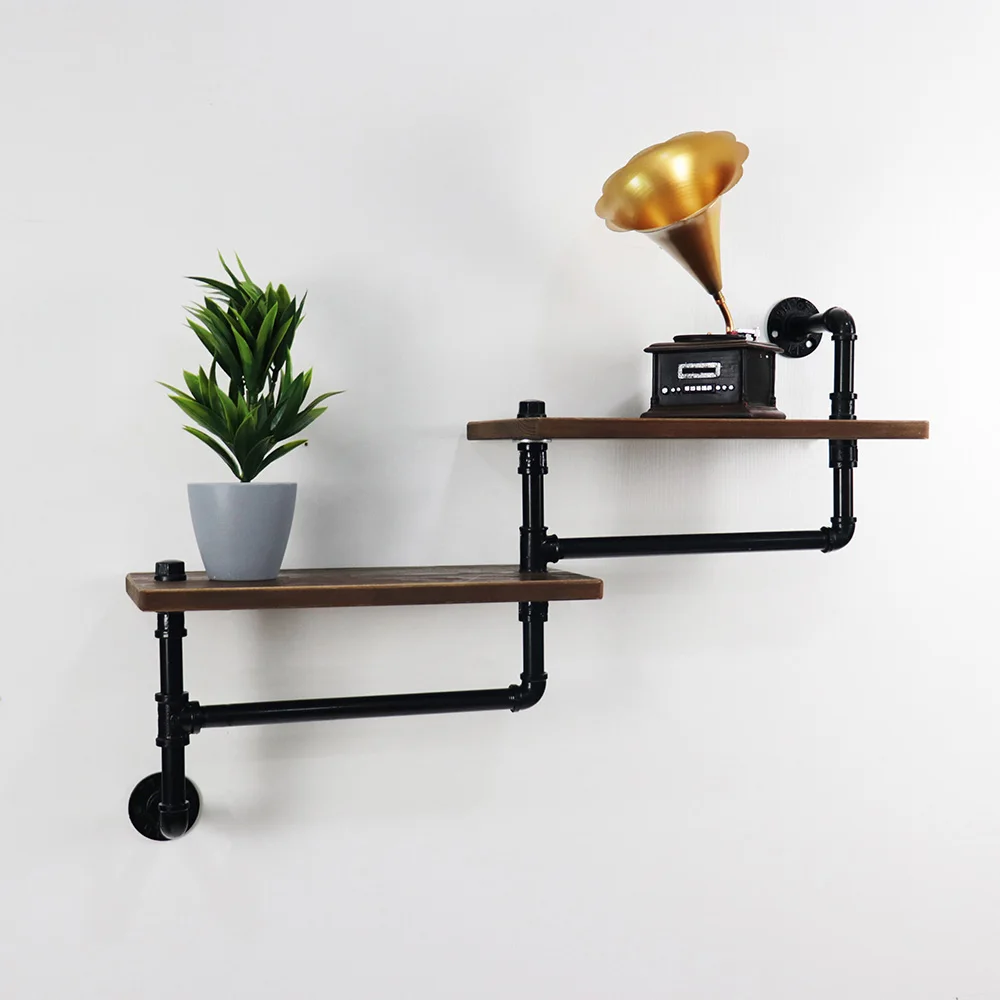 

Rustic Industrial Iron Pipe Shelf Floating Pipe Shelf Towel Cloth Racks