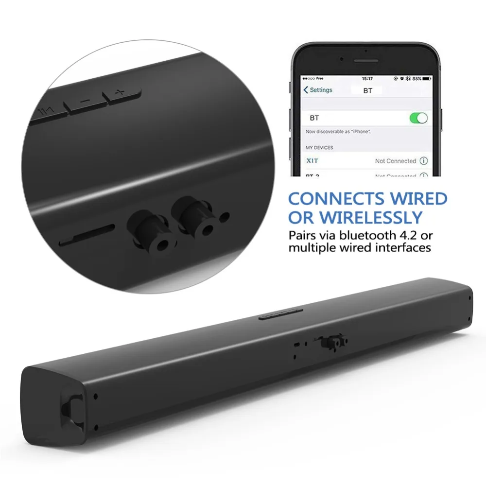 20 Вт Bluetooth динамик Саундбар сабвуфер супер бас портативный беспроводной