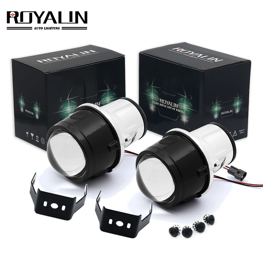 

ROYALIN Fog Lens HID H11 Bi-Xenon Projector Lens 2.5 inch Metal Bifocal Driving for Universal Car Styling Fog Light Waterproof