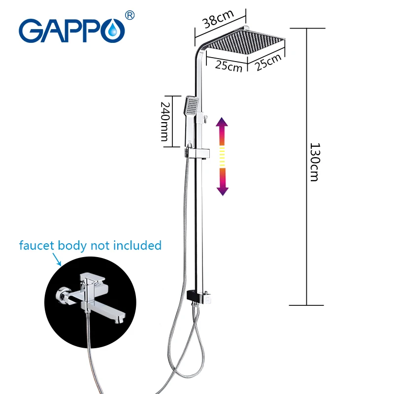 GAPPO смеситель для ванной комнаты хромированный латунный смеситель для душа набор настенный кран смеситель для ванны смеситель для душа из нержавеющей стали