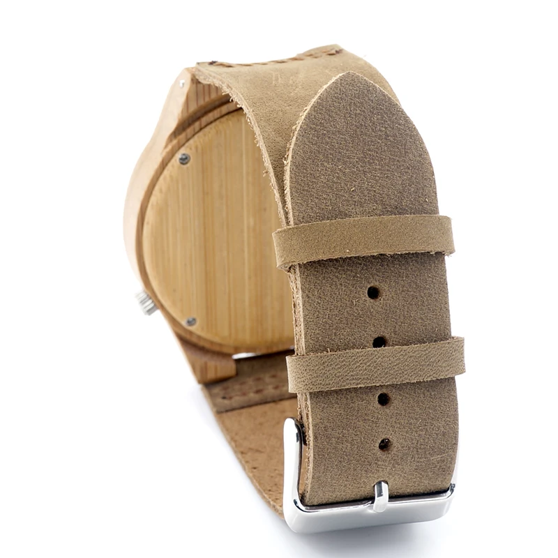 BOBO BIRD Men's Wood Bamboo Wristwatch 12 Holes Design Men Top Brand Wooden Wrist Watches in wood Box