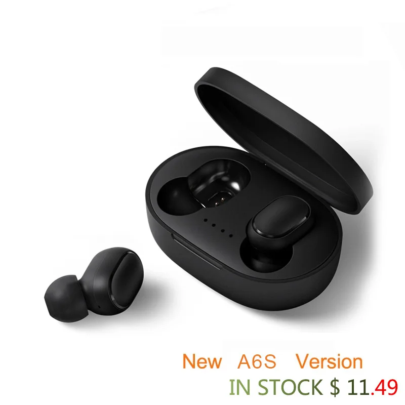 

A6S Version Xiaomi Redmi AirDots Real Bluetooth 5.0 Wireless Earphones DSP Active Noise Cancellation Sports Music game Earbuds