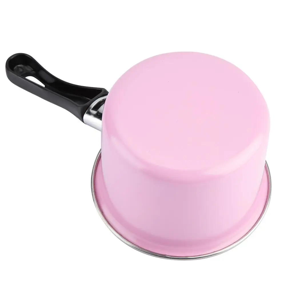 Мини красочные емкость для молока антипригарным Stockpot практичный и удобный суп горшок ковш Горячий - Цвет: Розовый