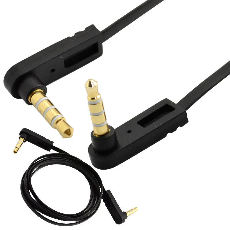 3.5mm male to male 4 pole 3 ring angled flat Audio Aux Auxiliary Cable