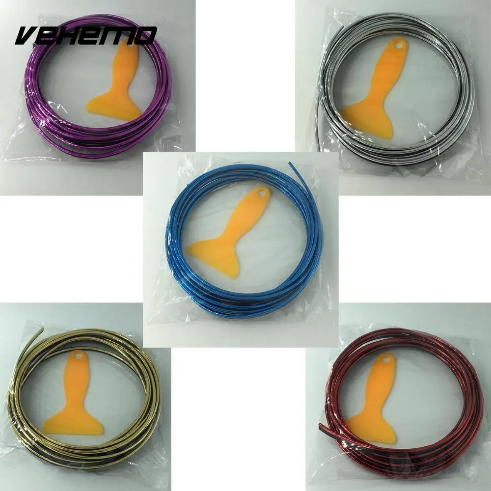 VEHEMO 5 metros parte lateral del coche piezas interiores moldeado decoración tira de PVC cinta decorativa panel de salpicadero