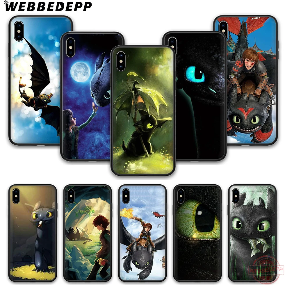 WEBBEDEPP toothless How To Train Your Dragon soft silicone phone case for iPhone 5 6 7 8 Plus X XS XR Max.11 11peo 11proMax |