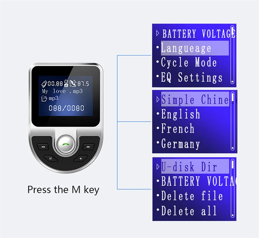 Bluetooth Автомобильный fm-трансмиттер Беспроводной радио адаптер USB Зарядное устройство Mp3 плеер черный практичный, высококачественный прочный l0502