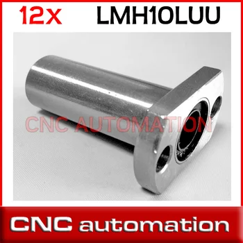 

12pcs LMH10LUU LMT10LUU oval flange long linear ball bearing bush 10mm shaft rod