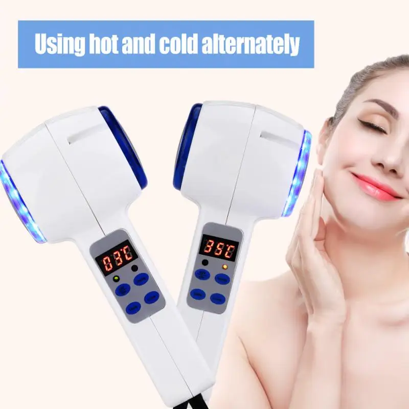

Face Care Device Hot Cold Hammer Ultrasonic Cryotherapy Blue Photon Acne Treatment Skin Beauty Massager Facial Skin Care Tools
