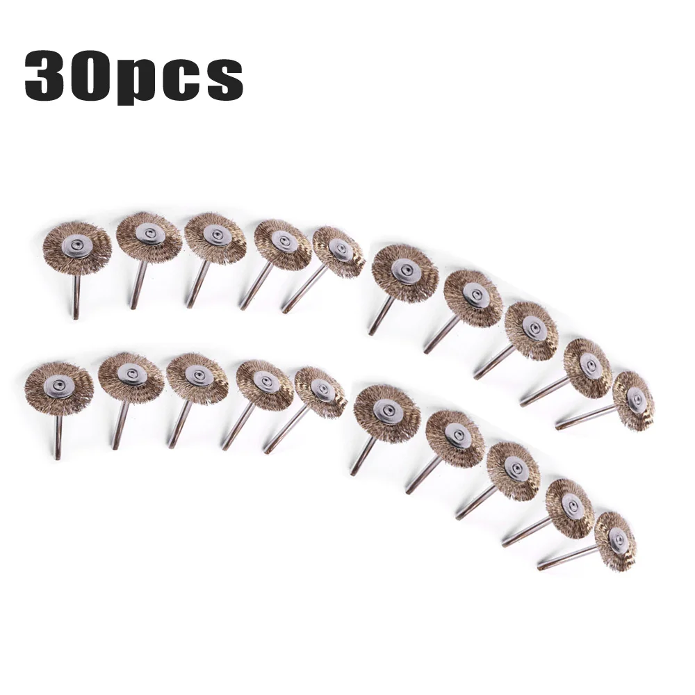 

30PCS Steel Wire Wheel Brushes Buffing Drill Rotary Tools Grinder Welding Polishing Cups Drill Bit For Metal Rust Removal Brush