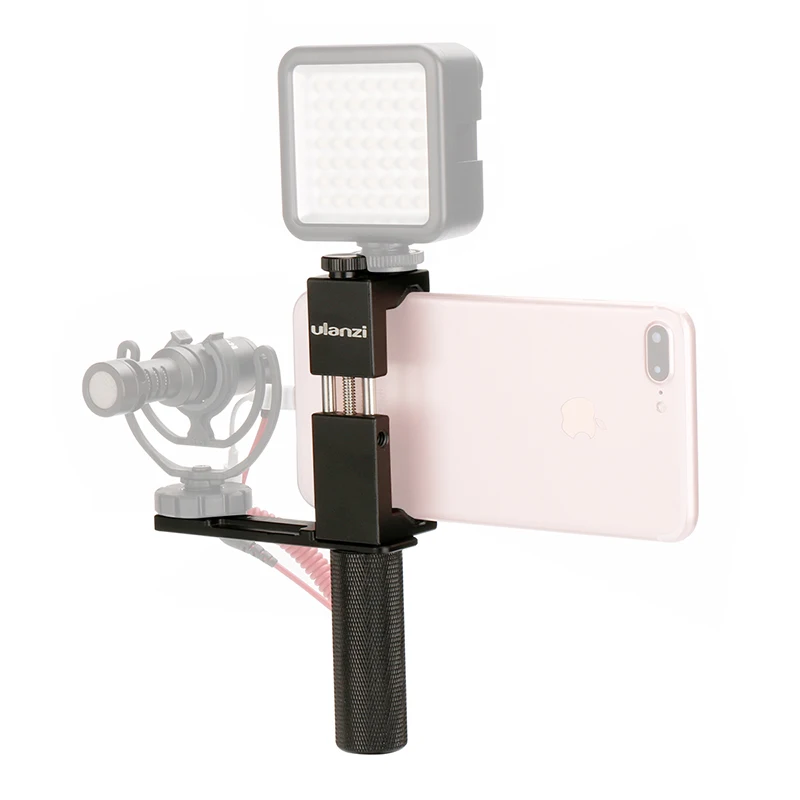 Comprar Ulanzi ST 02S soporte de abrazadera de montaje de trípode de aluminio para teléfono móvil con zapata caliente w mango de Rig Clipper para iPhone Vlogging Fillmaking