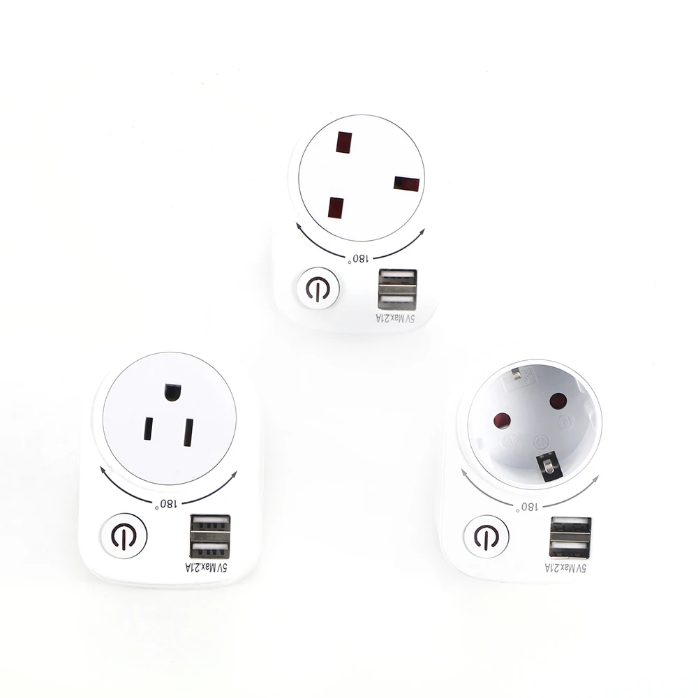 

Coolcells Electrical Charger Socket Rotatable Dual USB Port 2.1A Wall Charger Power Adapter Travel AC Outlet Mini Switch Socket
