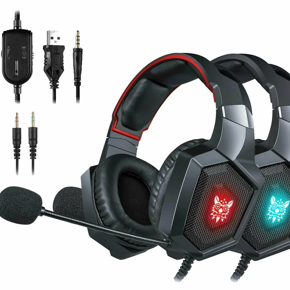 

For PS4 Xbox One PC Mac 3.5mm Wired Gaming Headset Mic Stereo Surround Headphone