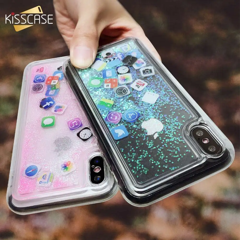 KISSCASE السائل الرمال المتحركة بريق الهاتف حقيبة لهاتف أي فون X XR XS ماكس بلينغ App حالة غطاء ل فون 5 5 S SE 6 S 6 7 8 زائد الترتر KISSCASE السائل الرمال المتحركة بريق الهاتف حقيبة لهاتف أي فون X XR XS ماكس بلينغ App حالة غطاء ل فون 5 5 S SE 6 S 6 7 8 زائد الترتر