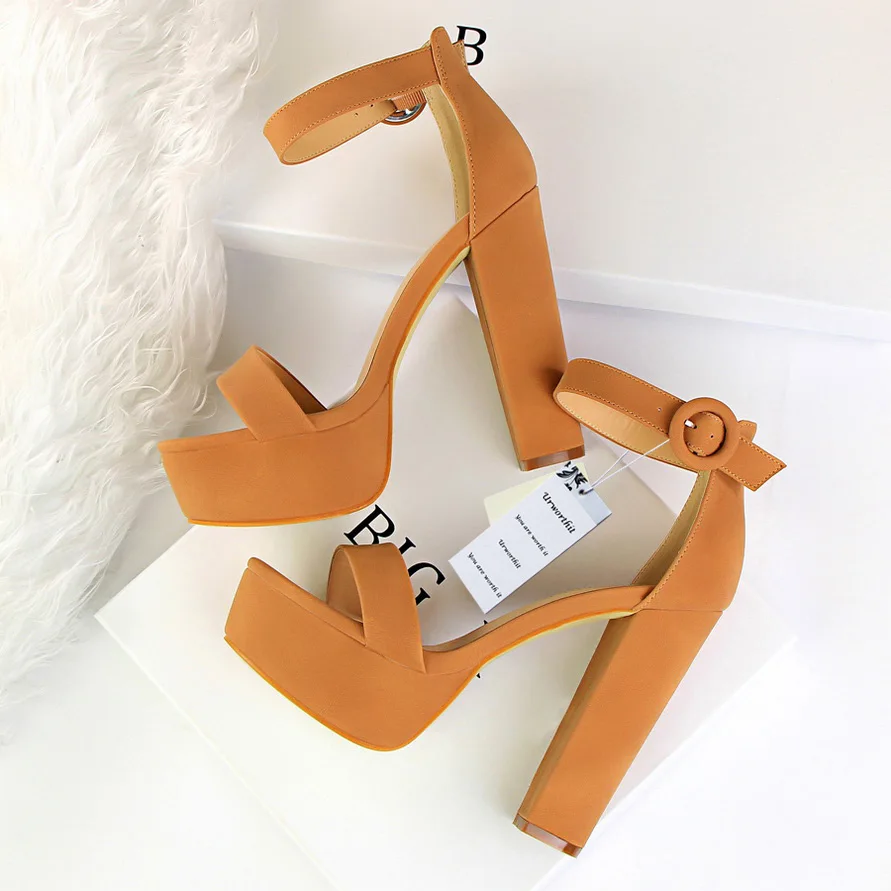 block suede heels