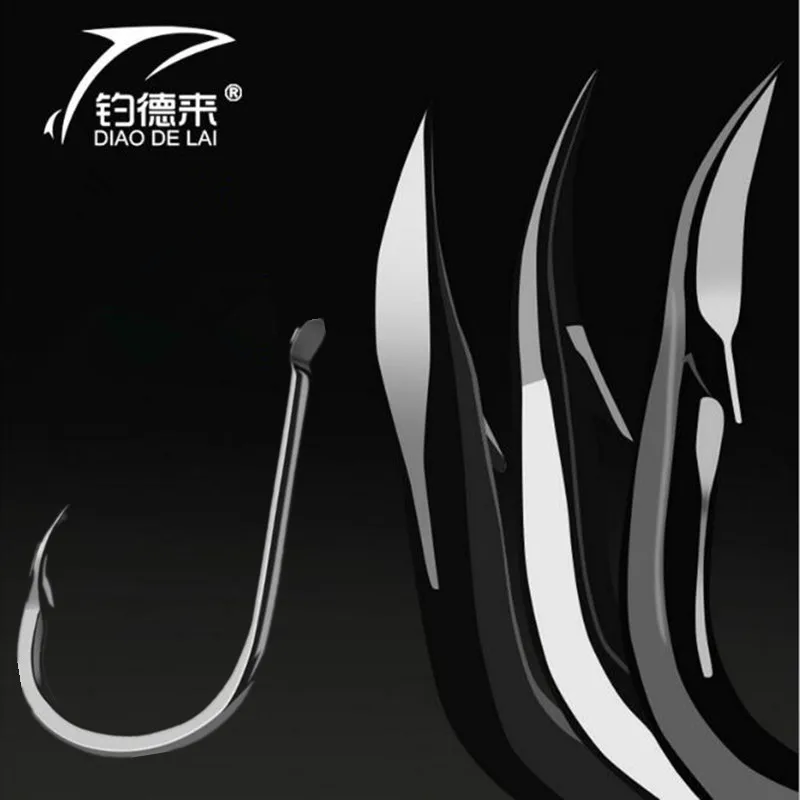 Brand 50 Pcs boxed fishhook 3 12 High carbon steel HOOK black color