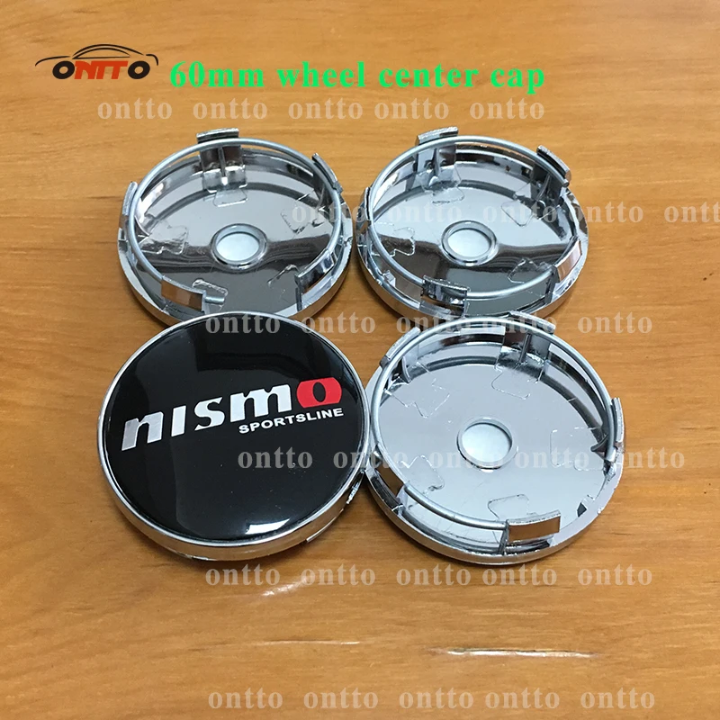 

4pcs NISMO 60MM CAR WHEEL Hub Center LOGO Caps Metal Aluminum for Skyline 180SX GTR R35 R50 Qashqai Tiida S13 S14 car styling