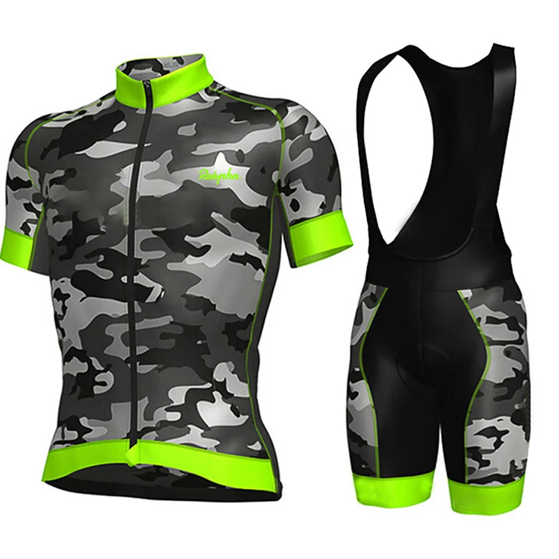 2019 Ropa de Ciclismo conjunto Bike Bib pantalones cortos transpirable camuflaje verde verano secado rápido MTB Ciclismo Ropa